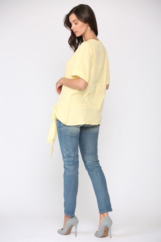 Long sleeve linen blouse Giselle