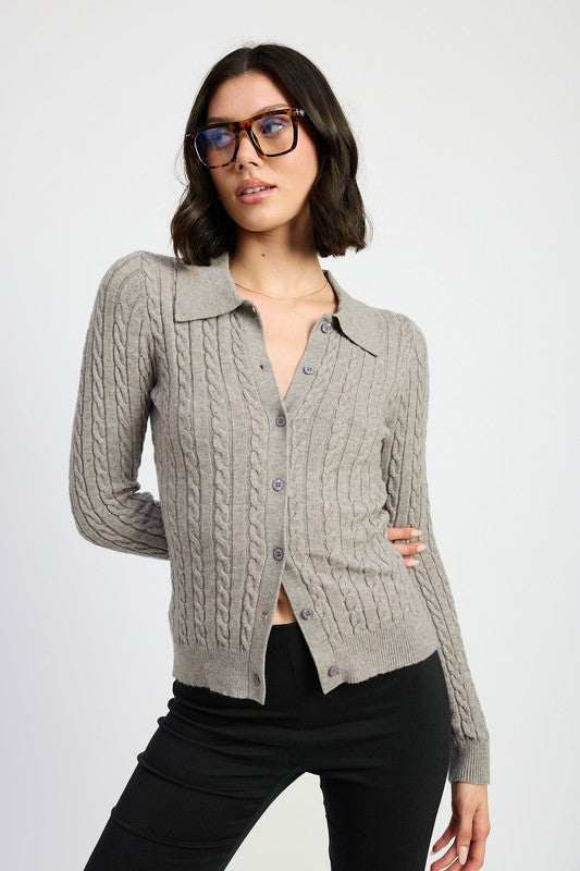 HAZE CABLE KNIT CARDIGAN TOP