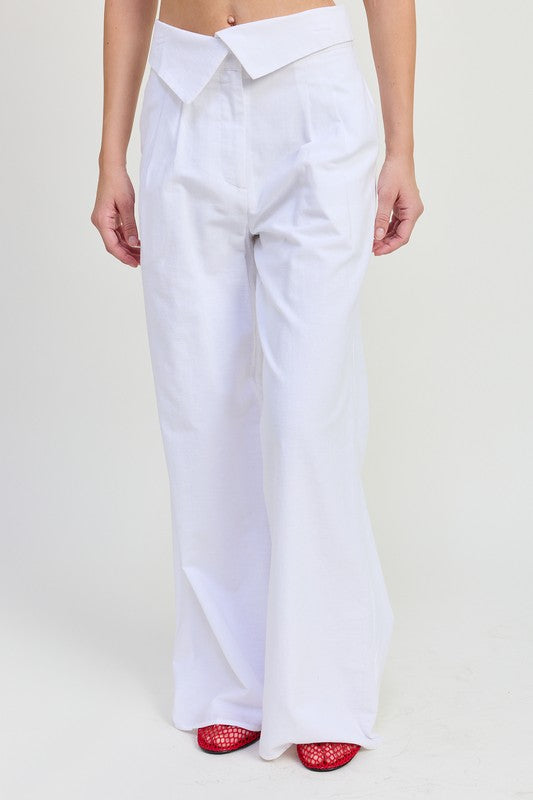 FOLD OVER PANTS WITH WIDE LEG