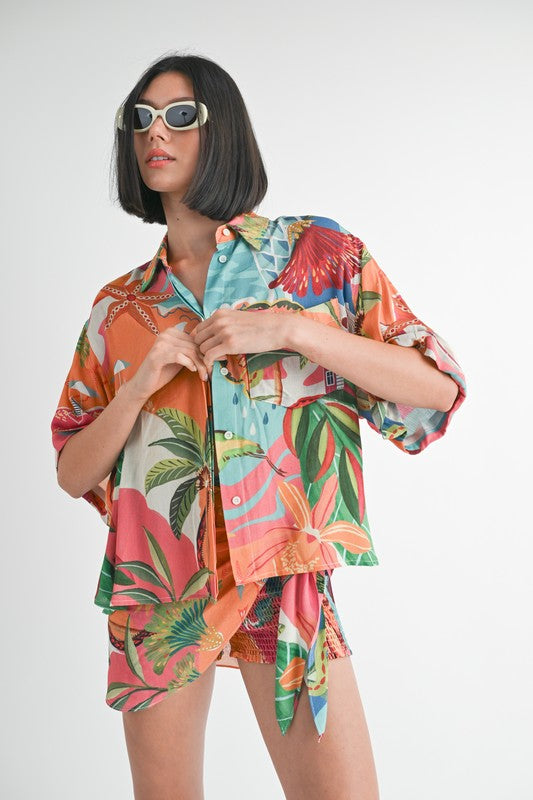 TROPICAL OVERSIZED CAMP SHIRT