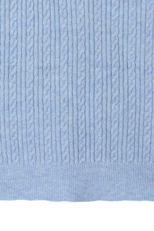 Baby Blue Cable Knitted Cardigan