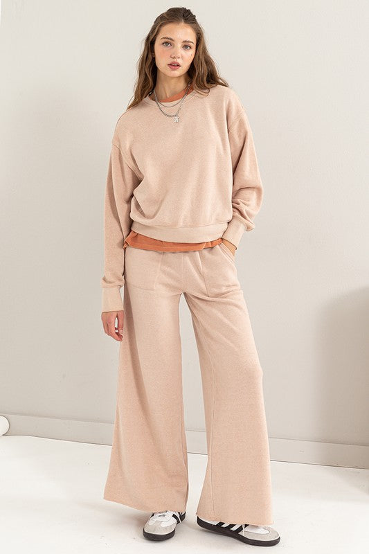 High Rise Wide Leg Drawstring Pants