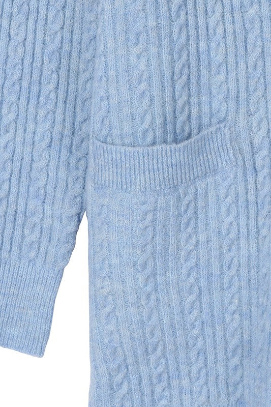 Baby Blue Cable Knitted Cardigan