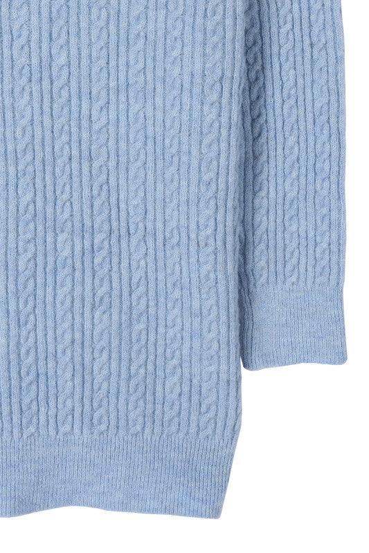 Baby Blue Cable Knitted Cardigan